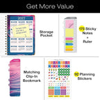 HARDCOVER 2026 Planner, 5.5"x8": 14 Months (November 2025 - December 2026), Daily Weekly Monthly Planner, Yearly Agenda, Bookmark, Pocket Folder and Sticky Note Set (Summer Bliss)