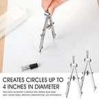 Zonon 24 Pcs Compass for Geometry Compass Bulk for Classroom Math Students Protractor for Art Compass Precision Tool with Pencil Back to School Supply for Office Art Drafting Drawing Wood Working