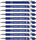 CRME Custom Engraved Ballpoint Pens Bulk Customized Metallic Printed Name Pens Black Ink Personalized Pen with Text Business Logo Smooth Writing for Professionals Ideal for Gifts and Office Blue Pen