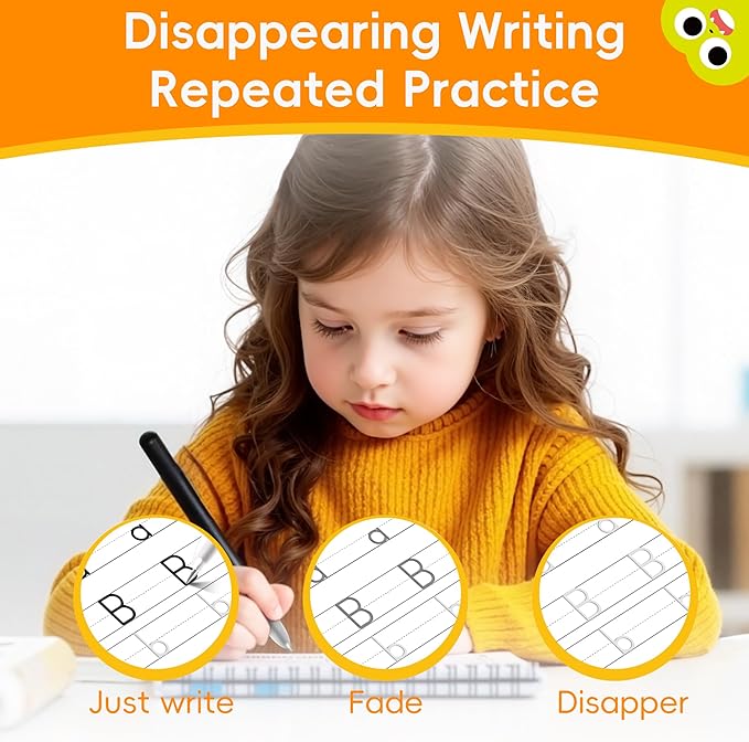 Timetome Large Magic Grooved Writing Practice for Kids 3-5, Grooved Writing Books Ages 6-8, Magic Book Handwriting Practice for Kids 5-7, Preschool Workbook Tracing Books for Boys & Girls
