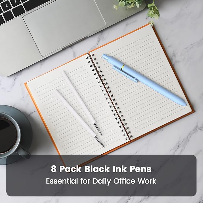 JIMMIDDA 16Pcs Black Gel Pens - 0.7mm Medium Point Black Ink Pens | Smooth Writing - Quick Drying Retractable Pen for Men Women (Morandi - 16Pcs)