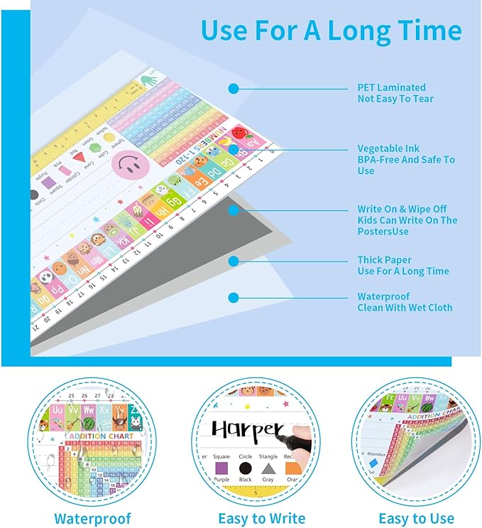 WALENGIF 36 Pcs Desk Name Tags for Classroom - Colorful Students Name Plates for Desks - Multipurpose Manuscript Name Tags for Student Desks Kindergarten Preschool 1st 2nd 3rd Grade Teaching Supplies