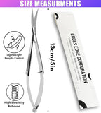 Cross Edge Curved Spring Scissors 5 Inch Stainless Steel Precision Eyebrow & Eyelash Shaping & Trimming Scissor, Snips Squeeze, Embroidery, Knitting Micro Tip Craft Scissors (Silver)