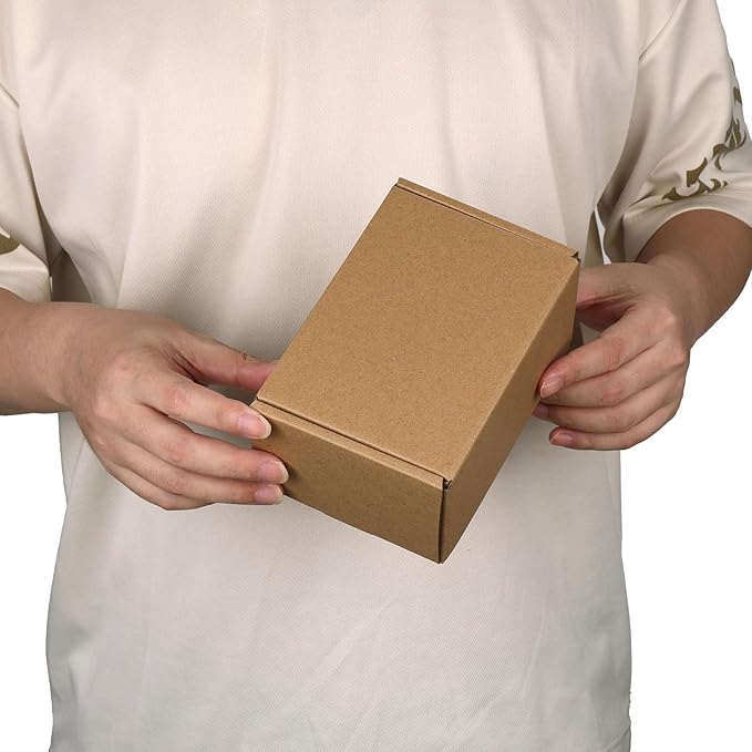 PHAREGE 6x4x3 inch Shipping Boxes 6 Pack Brown, Tab Lock Tuck Top Mailer Boxes for Packaging Small Business, Small Cardboard Gift Boxes for Wrapping Mailing Present
