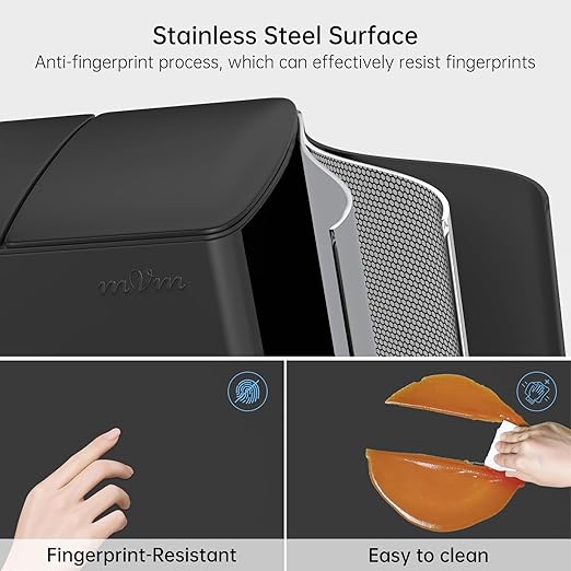 mVm Kitchen Trash Can,2x5.3Gallon(2x20L) Double Trash cans and Recycle Bin Combo with Lid and Anti-Fingerprint,Foot-Pedal,Soft-Close.Stainless Steel Garbage Can for Kitchen,Living Room(Matte Black)