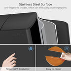 mVm Kitchen Trash Can,2 x 8 Gallon (2 x 30 L)Dual Trash and Recycle Bin Combo with Lid And Anti-Fingerprint,Soft-Close,Foot-Pedal Stainless Steel Garbage Can for Kitchen,Living Room,Dining Room(Black)