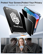 SMARTDEVIL 2 Pack for iPhone 16e/iPhone 14/ iPhone 13 Pro/ iPhone 13 Privacy Screen Protector, [Anti-Spy] [Military-Grade Shatterproof & 9H Hardness] Tempered Glass,Easy Installation,Bubble-Free & Case-Friendly