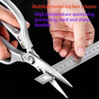 Kitchen Scissors All purpose, Have duty Stainless Steel Cooking Shears for Cutting Meat,Chicken, Poultry, Fish, Herbs, Seafood Scissors with Comfort Grip siver