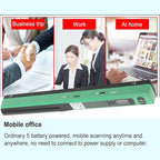 Ymiko A4 Document Scanner Portable High Resolution 900 DPI Multifunctional Handheld Image Scanner for Home Office Banking Library (Green)