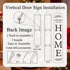 Welcome Sign for Front Porch, 47" Large Wooden Welcome to Our Home Sign Door Hanging Standing Plaque, Farmhouse Vertical Outdoor Porch Decorations for Yard Patio Entrance (White)