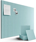 Large Felt Bulletin Board 48" x 36" Cork Board Alternative-12 Pack with 70 Safe Removable Adhesive Tabs, Cork Boards for Walls Felt Board for Home Office Classroom Pin Board-Seafoam Blue