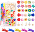 78 Pieces Push Pins Set Cute Thumb Tacks Decorative Flower Push Pins for Wall Cork Board Bulletin Boards with Storage Box