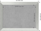 Amanti Art Silver Framed Magnetic Board 24x32 Medium Vision Board for use with Magnets, 100% Metal Sheet to Display Items as Office Decor or for Home Organization in mudroom, Kitchen or Kids Room
