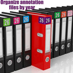 500pcs 2026 Year Stickers, 5x2.5cm/1.97x0.98in 26 Year Colored Self-Adhesive Chart Stickers File Folder Labels for Office Supplies (Night Purple)