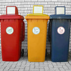 6 Pack 6" Glass, Paper, Plastic, Metal, Trash, Recycle Sign Stickers - Self-Adhesive Vinyl Decal Recycle Logos - Eco-Friendly Trash Can Signs - 6" - Indoor & Outdoor Use - Waterproof & UV Protected