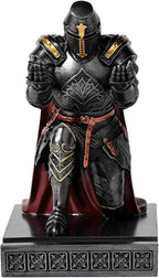 NCQIXIAO Medieval Templar Vanguard Officer Knight Pen Holder Pen Stand Desk Organizers and Accessories Resin Mobile Phone Stand as Gift for Office and Home Desk Organizer (Iron)