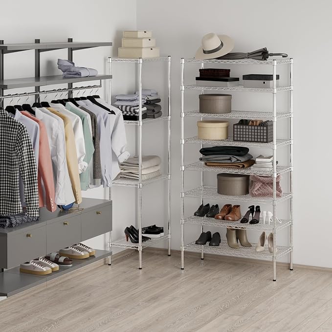 Regal Altair 18" Deep x 36" Wide x 74" Height Wire Shelving Kit | 8-Tier | NSF Commercial Storage Rack Unit
