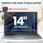 GUDTEKE 2Pack Magnetic 14 Inch Laptop Privacy Screen 16:9 Aspect Ratio, Removable Anti-Blue/Glare Protector Film, Anti Spy Desktop Security Private Filter 14in