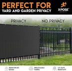 Xpose Safety Privacy Fence Screen 6’ x 50’ (12 Pack) – Heavy Duty Black Mesh with 90% Visibility Block, UV Protection – Includes Cable Ties – for Garden, Yard, Nursery, Kennel, Dog Run, Greenhouse