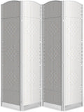 Cocosica 4 Panel Room Divider,6Ft Folding Privacy Screen,Tall - Extra Wide Foldable Panel Partition Wall Divider with Diamond Double-Weaved Hand-Woven Design Room Screen Divider（White）