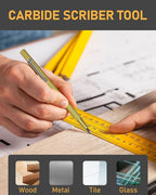 STAGEEK 17 Pack Carpenter Pencil Set with Sharpener, Mechanical Carpenter Pencils with 60 Refills, Deep Hole Long-Nib Marker Pens, Carbide Scribe Tool & Construction Pencils for Architect with Case