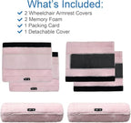 SPRING SEAON Wheelchair Armrest Covers 2 Pack Soft Memory Foam Wheelchair armrest Pads Wicking Washable for Office Transport Chair (Pink)