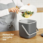 BLUE GINKGO Kitchen Compost Bin [2.6L / 0.69 GAL] – Filter-Free, Odor-Tight Countertop Food Waste Pail with Handles (Made in Korea, Pink)