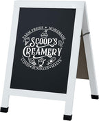 Sunnydaze Magnetic A-Frame Chalkboard Sign - Double-Sided Chalk Sandwich Board Sidewalk Sign - 30" x 20" - White