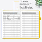 KUMEER Check Register – Elegant Check Registers for Personal Checkbook with Check & Transaction Registers, Hardcover Checkbook Log 5.2x7.6" (Yellow)