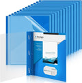 Teling 48 Pcs Clear Front Report Covers with 3 Prongs, Plastic Blue Presentation Folders Bulk with 3 Pockets for A4 and Letter Size Paper, 90 Sheet Capacity, Document Covers for School Business