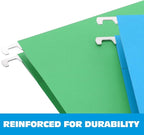 HERKKA Extra Capacity Hanging File Folders, 30 Pack Reinforced Letter Size Hanging Folders with Heavy Duty 1 Inch Expansion, Designed for Bulky Files, Medical Charts, Assorted Colors