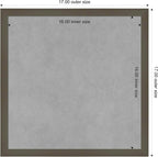 Amanti Art Grey Framed Magnetic Board 17x17 Small Vision Board for use with Magnets, 100% Metal Sheet to Display Items as Office Decor or for Home Organization in mudroom, Kitchen or Kids Room