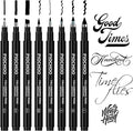 Piochoo Calligraphy Pens,8 Size Calligraphy Pens for Writing,Brush Pens Calligraphy Set for Beginners, Hand Lettering Pens