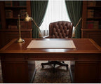 White Latte Bonded Leather 30" x 18" Side-Rail Desk Pad