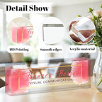 Personalized Name Plate for Desk, Custom Acrylic Desk Name Sign, Office Appreciation Gifts for Women Men Coworkers Boss Teacher Employee (Pink Cloud)