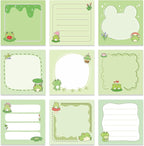 Lovarywow Frog Sticky Notes Gifts - 9 Pack Cute Frog Sticky Notes 3x3 Inch Cartoon Funny Self-Stick Notepads Novelty Animals Post Pads Gifts for Women Men School Office Supplies 450 Sheets
