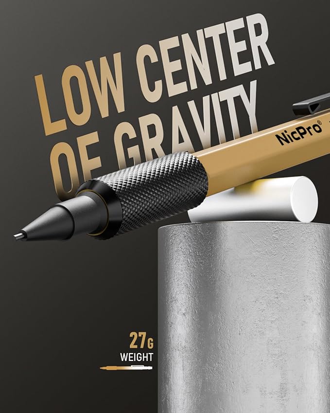 Nicpro 3 PCS 1.3 mm Mechanical Pencil Set 3 Colors with 48 Lead Refill, 3 Eraser - Weatherproof Metal MP2000 Heavy Duty Carpenter Pencil for Outdoor Marking Drafting Drawing Woodworking