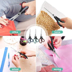 School Office Scissors Bulk, Set of 24-Pack, 8" All Purpose Sharp Scissors with Comfort-Grip Handles for High/Middle School Student Teacher, Office Home Sewing Fabric Supplies, for Right Left Handed