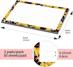 SXboxing Sticky Notes 4X6 Inches, 2 Pack Large Cute Self-Stick Pads, Bright Funny Memo Pads Easy to Stick for Home, Office Sunflower Leopard