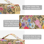 Vomgomfom Colored Pencil Case - 124 Slots Pencil Holder with Zipper Closure Twill Fabric Large Capacity Pencil Case for Watercolor Pens or Markers, Pencil Case Organizer for Artist (Yellow Flower)