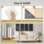 TONOR 4 PCS Large Acoustic Panel, 23.6″ * 11.8″ * 2.05″ 3D Fiberglass Sound Proof Panel with Full Self-adhesive, Decorative Echo Absorbing Wall Panel, for Studio, Living Room, Home, Office, Black