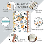 2026-2027 Planner - 18 Months Weekly & Monthly Planner from January 2026 - June 2027, Spiral Planners 2026-2027 with Elastic Closure, Inner Pocket, Medium 8.5" x 11", Rose Flower