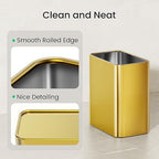 Cesun Small Bathroom Trash Can 2.1 Gallon Wastebasket, Modern Metal Garbage Can Office Waste Basket, Gold Stainless Steel Trash Bin for Bedroom, Home Office, Toilet, rv, Near Desk, Under Sink
