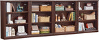 RWYHG 43" Walnut Tall Bookshelf Set of 4,3-Tier Thick Wooden Book Shelf with Adjustable Shelves,Free Standing Farmhouse Bookcase with Open Display Storage,Floor Vintage Bookshelves for Living Room