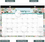 Desk Calendar 2026, Monthly Desktop Large Calendar (Jan 2026 - Jun 2027) 17" x 12" Desk Wall Planner for Family Teacher School Office Supplies, Flower