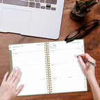 2026 Planner - Planner 2026 from January 2026 - December 2026, Weekly & Monthly Planner Spiral Bound with 12 Monthly Tabs, Inner Pocket, 6.4" x 8.5", Green-A