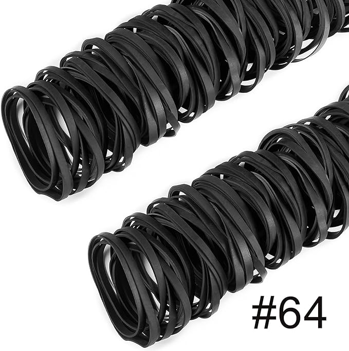 AMUU Rubber Bands Black Size #64 About 0.5 lb 110 Pcs Tactical Rubber Bands for Office Supplies Home Money Elastic Bands