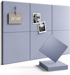 Fluxynara Felt Bulletin Board Tiles -28"x18" Cork Board Alternative for Office Decor, Push Pin Board Wall Organizer 6-Pack -Soft Periwinkle