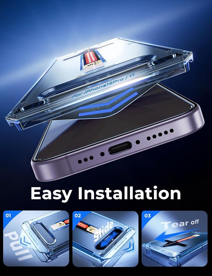 MAGIC JOHN 2 Pack for iPhone 17 6.3 inch Privacy Glass Screen Protector, Auto Dust-Elimination, Bubble Free, Easy Installation