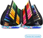 YOUSHARES Big Capacity Colored Pencil Case - 300 Slots large Pen Case Organizer with Multilayer Holder for Prismacolor Colored Pencils & Gel Pen (Wavy Blue)